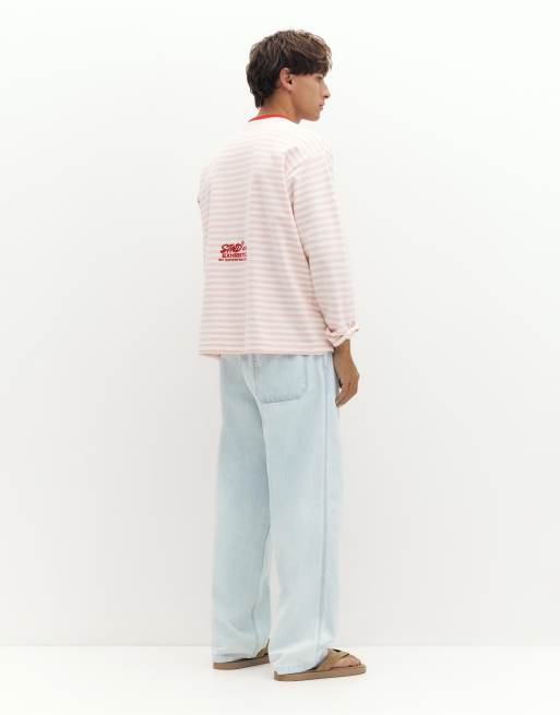 Pull&Bear Denim joggers in pale blue, 3 of 4