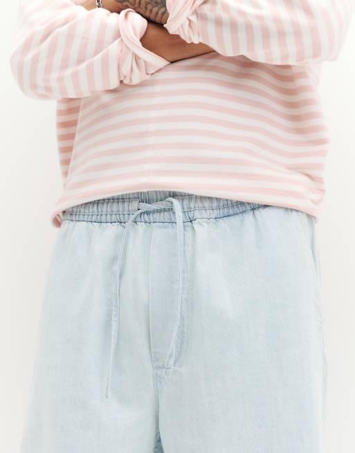 Pull&Bear Denim joggers in pale blue, 4 of 4