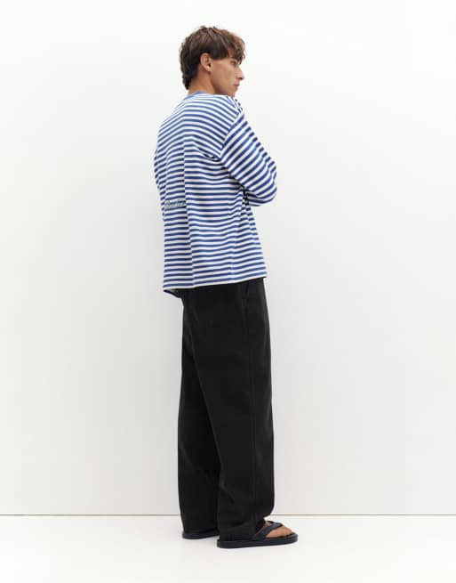 Pull&Bear - Denim Joggingbroek in vervaagd zwart, 3 van 4