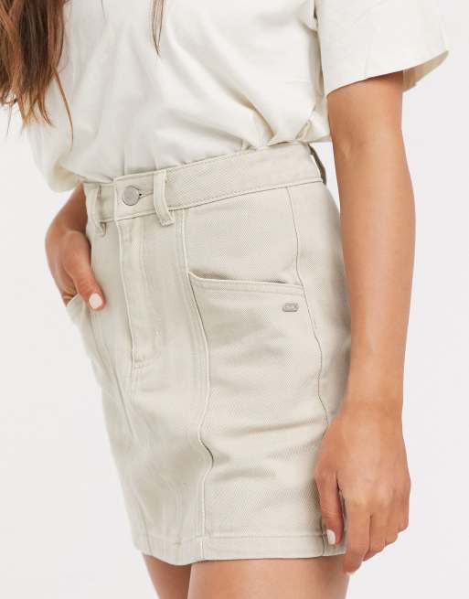 Pull Bear denim mini skirt two piece in beige