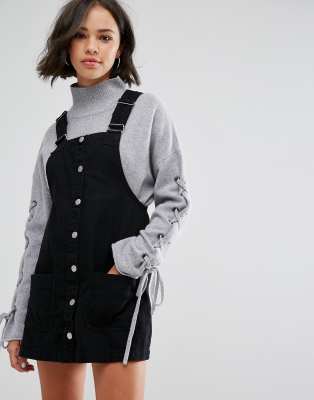 overall dress with sweater