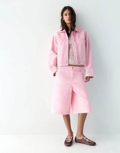 Pull&bear denim set in pink - view 1