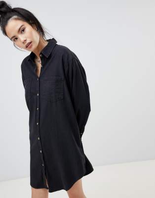 black jean shirt dress