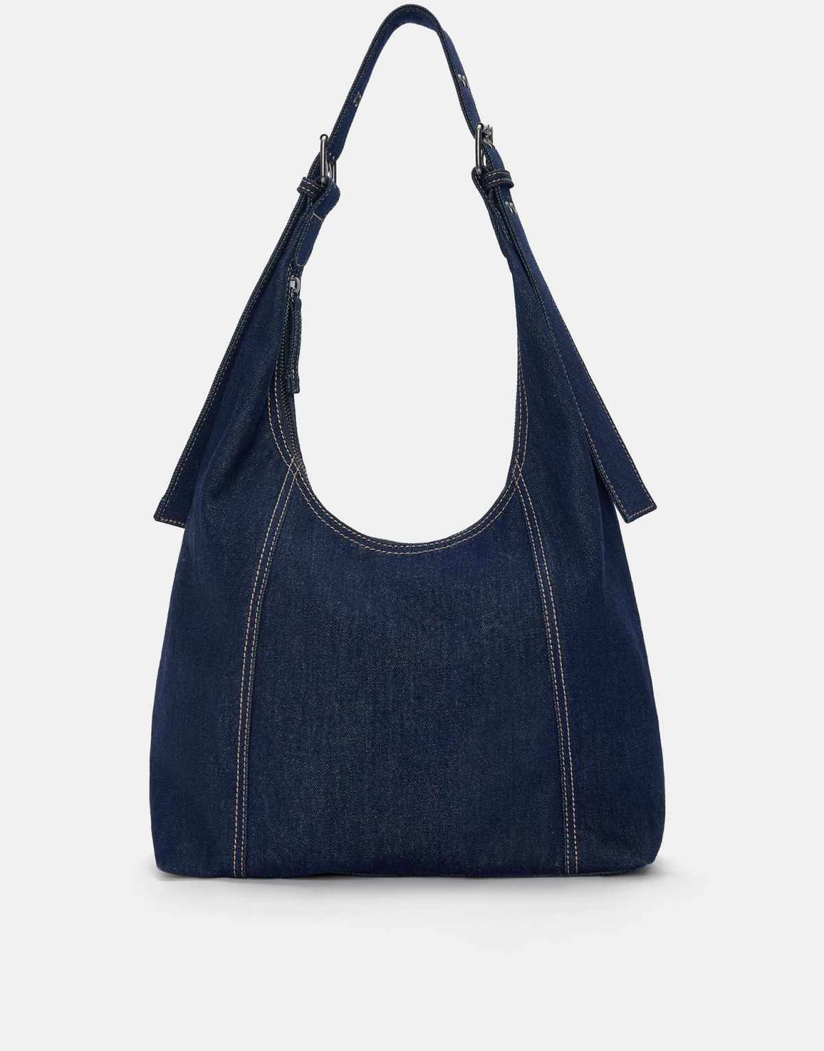 Pull&Bear Denim shopper bag in blue