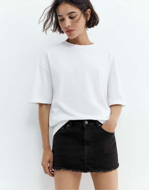 Pull&Bear Denim skort in black - view 1