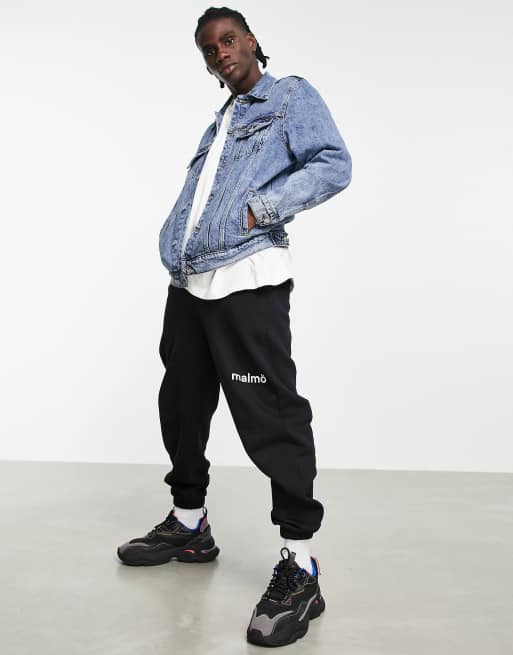 Pull&Bear denim trucker jacket in dark blue, 4 of 4