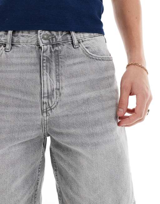 Pull&Bear - Denimshorts i vasket grå, 4 af 5