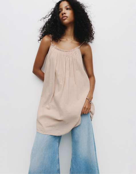 Pull&Bear – Dimrosa, rustik, kort klänning - view 1