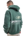 [Pull & Bear] Pull & Bear discover printed hoodie in green S GREEN