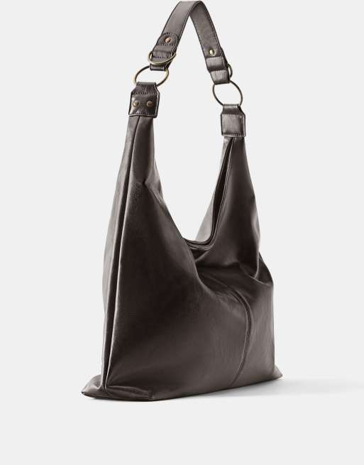 Pull&Bear Distressed tote bag in brown, 2 of 4