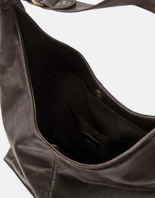 Pull&Bear Distressed tote bag in brown, 4 of 4