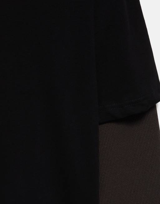Pull&Bear dobbelt langærmet T-shirt i sort, 7 af 7