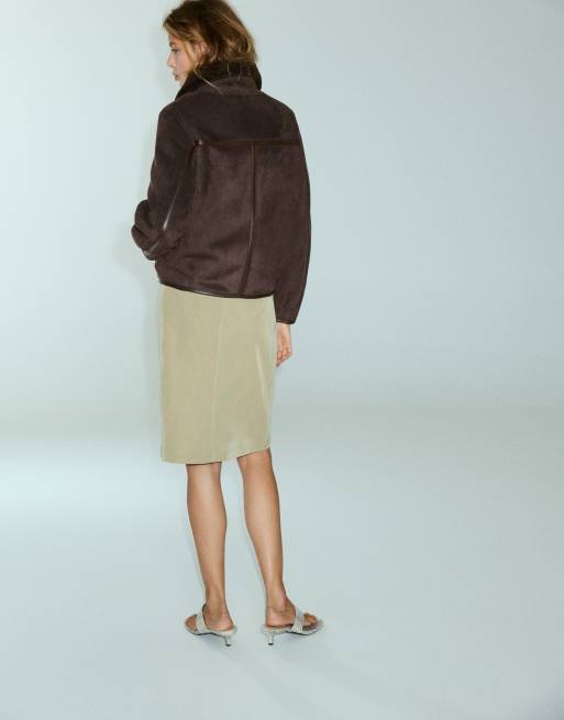 Pull&Bear dobbeltsidet jakke i brun, 2 af 7