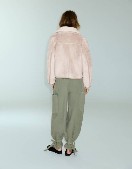 Pull&Bear dobbeltsidet jakke i sand, 2 af 7