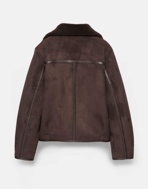 Pull&Bear doppelseitige Jacke in Braun, 7 von 7