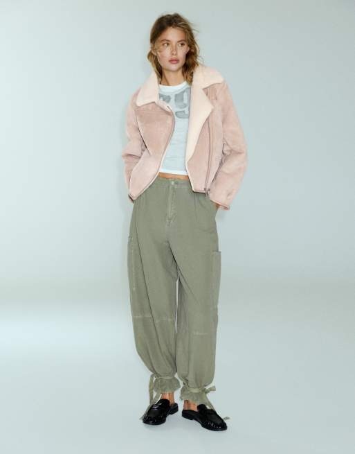 Pull&Bear doppelseitige Jacke in Sand, 4 von 7