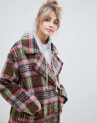 pull and bear checked coat