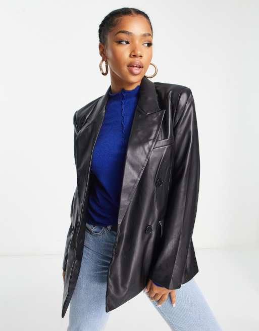 Asos hot sale leather blazer