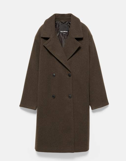Pull&Bear Double-button coat in brown, 5 of 7