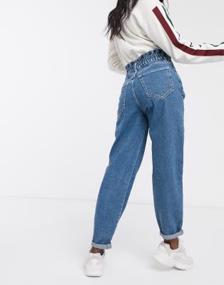 elastic waist mom jeans