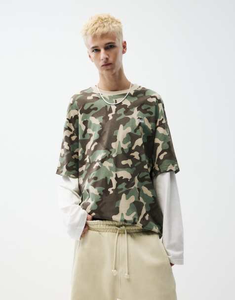 Pull&Bear Double sleeve t-shirt in green - view 1