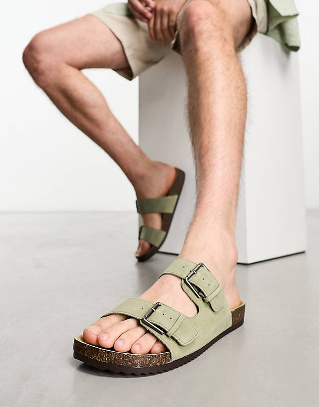 Pull&Bear - double strap sandal in light khaki