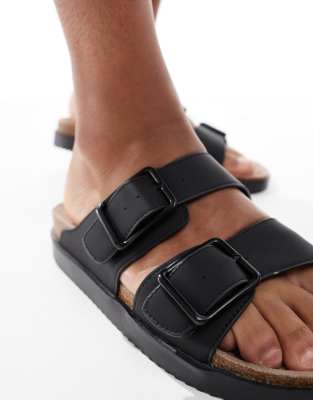 Shop Pull & Bear Double Strap Sandals