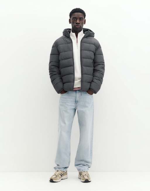 Pull&Bear doudoune à capuche gris foncé, 4 de 7