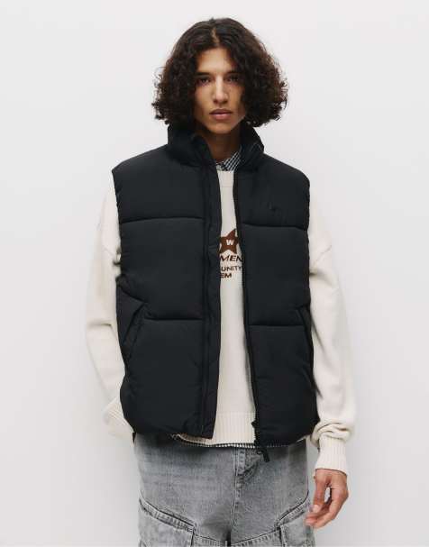 Pull&Bear - Doudoune sans manches à logo STWD - Noir - view 1