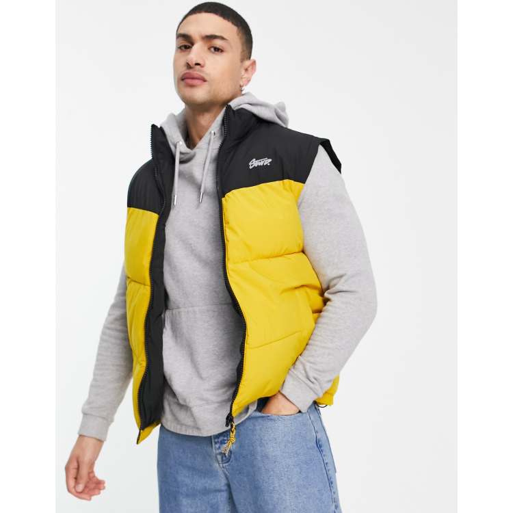 Pull bear Doudoune sans manches Jaune ASOS