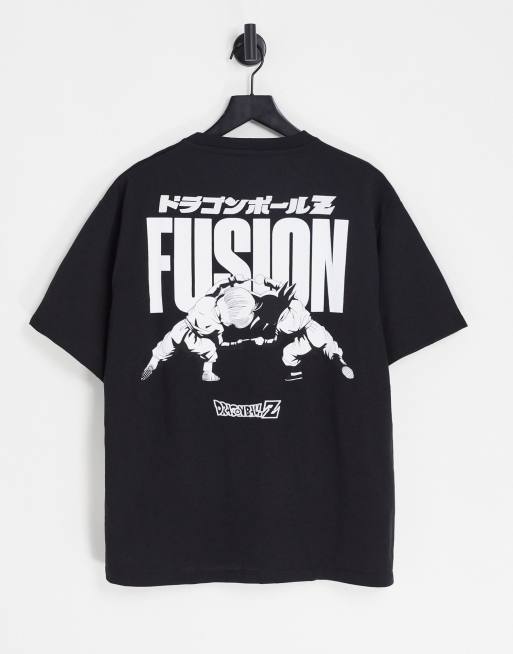 Pull Bear dragon ball fusion back print t shirt in black