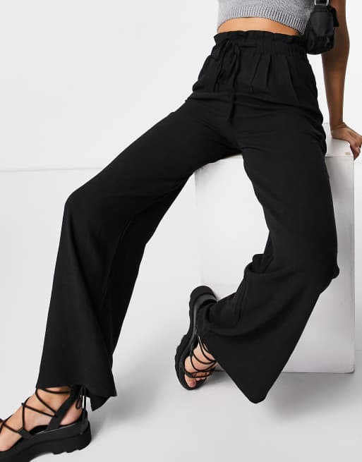 Black linen trousers clearance womens