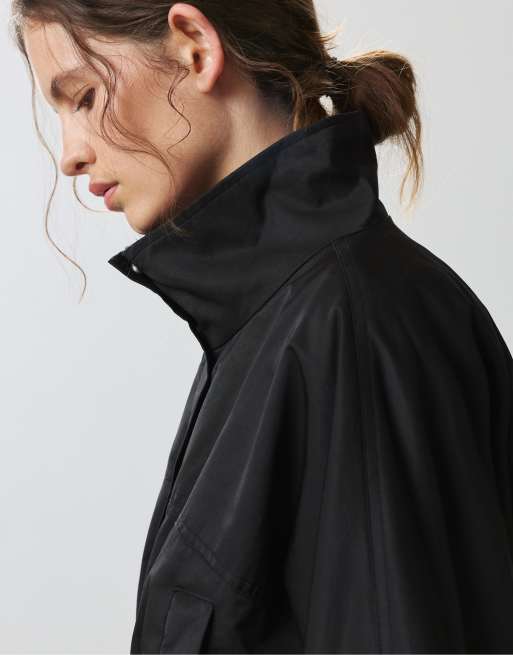Pull&Bear Drawstring waist jacket in black, 3 of 7