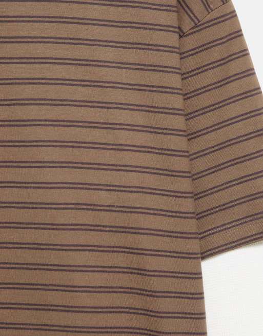 Pull&Bear dubbel T-shirt met lange mouwen en strepen, 6 van 7