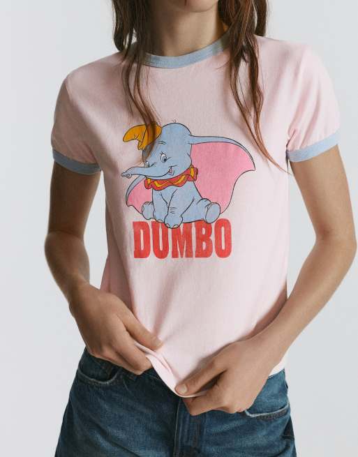 Pull&Bear Dumbo regular fit t-shirt i rosa, 3 av 7