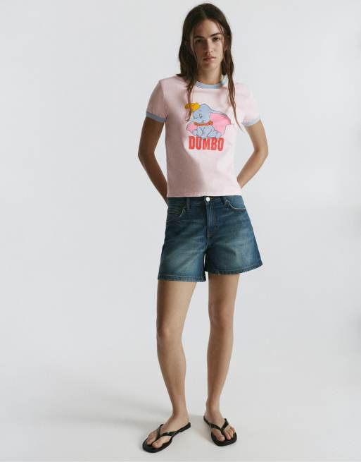 Pull&Bear Dumbo regular-fit T-shirt in roze, 4 van 7