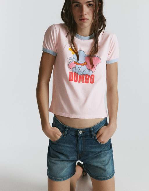 Pull&Bear Dumbo regular-fit T-shirt in roze, 5 van 7