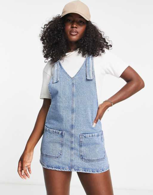 Denim Dungaree Mini Dress