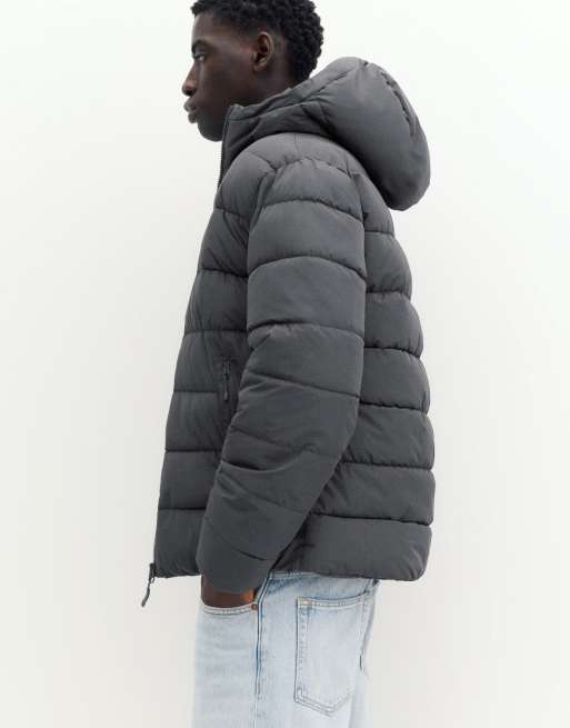 Pull&Bear dynejakke med hætte i mørkegrå, 5 af 7