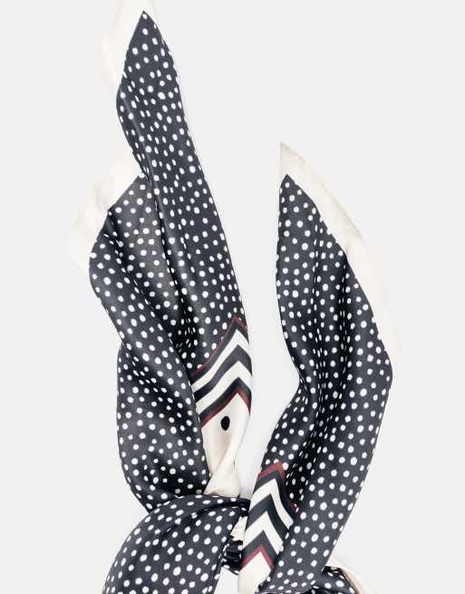 Pull&Bear écharpe à pois mélangés noire, 4 de 4