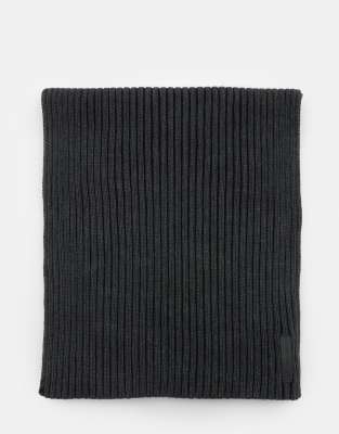 Pull & Bear - Écharpe avec étiquette brodée - Noir