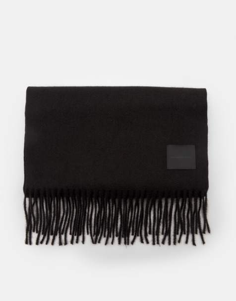 Pull&Bear - Écharpe douce à franges - Noir - view 1