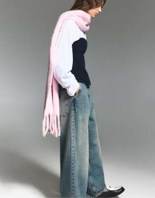 Pull & Bear - Écharpe en aspect mohair - Rose