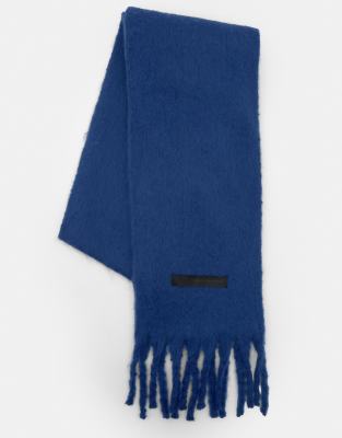 Pull & Bear - Écharpe unie à franges - Bleu