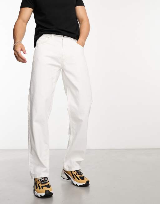 Pull&Bear - Ecrufarvede jeans med vidde