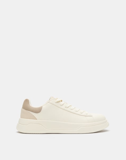 Pull&Bear - Ecrufarvede sneakers med detaljer - view 1