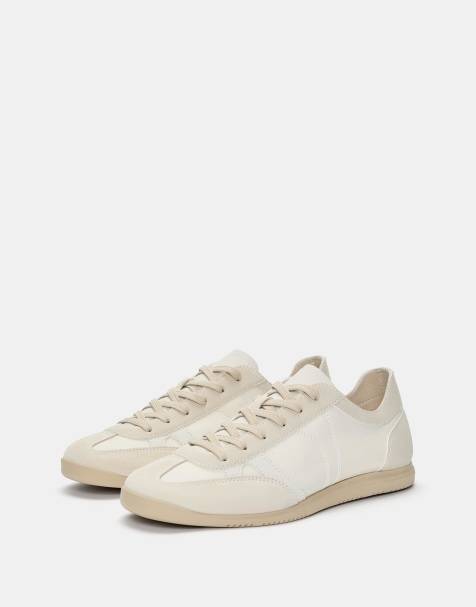 Pull&Bear - Ecrufarvede sneakers med forskellige dele - view 1
