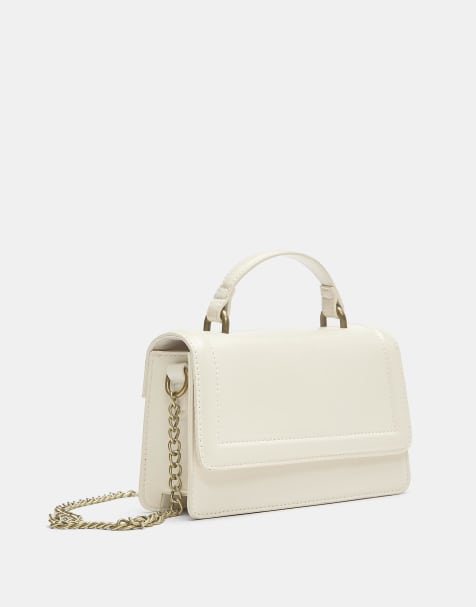 Pull&Bear - Ecrufarvet crossbody-taske i stift materiale - view 1