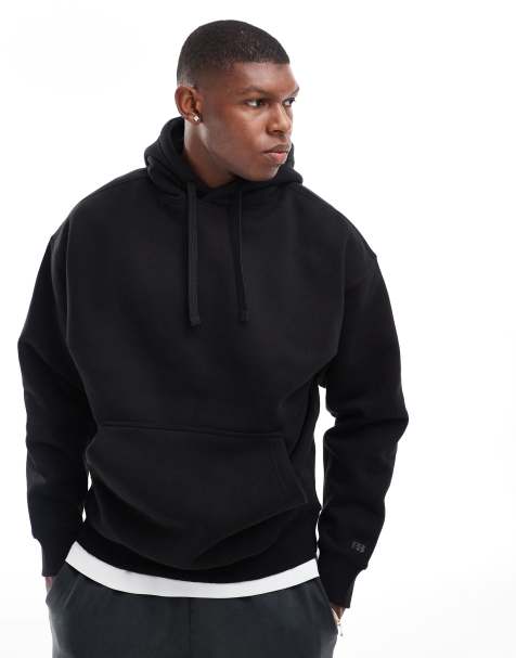 Pull&Bear – Einfacher Kapuzenpullover in Schwarz - view 1