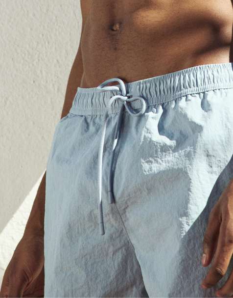 Pull&Bear Elastic waist board shorts in navy - view 1